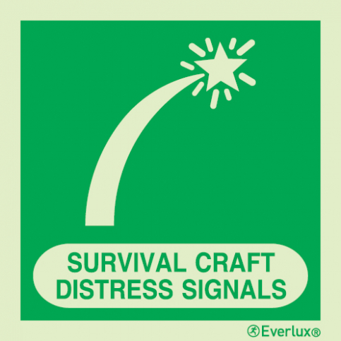 Survival-craft distress signal IMO sign with supplementary text| IMPA 33.4116 - S 02 68