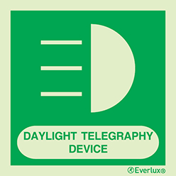 Daylight telegraphy device IMO sign with supplementary text - S 02 81