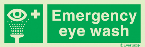 Emergency eye wash sign with supplementary text |IMPA 33.4177 - S 03 32