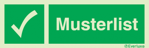 Musterlist sign with supplementary text - S 03 54