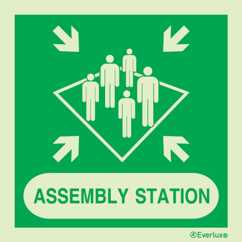 Assembly station IMO sign with supplementary text | IMPA 33.4119 - S 03 70