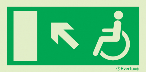 Reduced mobility people escape route sign -progress up to the left - S 04 86