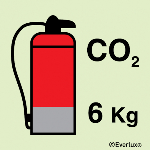 6 Kg CO2 Fire extinguisher IMO sign - S 13 53