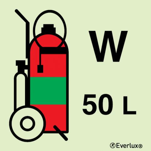 50 L Wheeled water fire extinguisher IMO sign - S 13 70