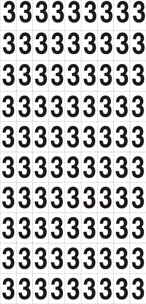 A4 sheet with 90 numbers (Number 3) - S 14 03