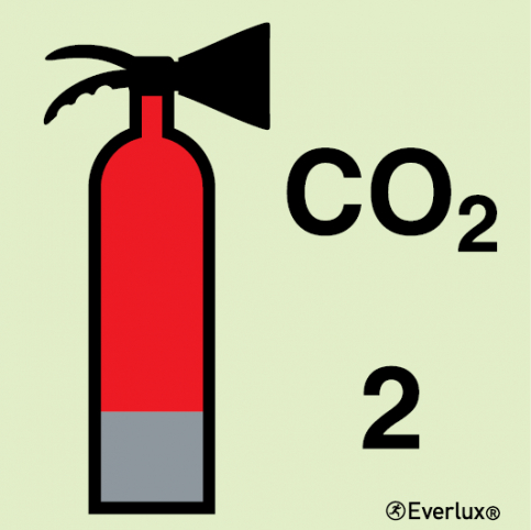 2 Kg CO2 Fire extinguisher sign - S 14 53