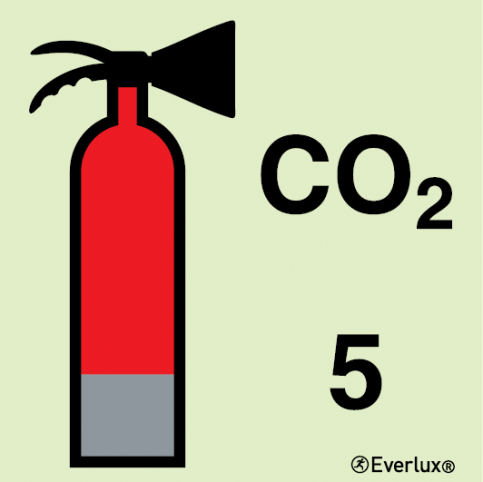 5 Kg CO2 Fire extinguisher sign - S 14 54