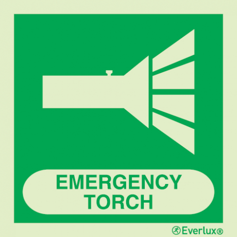 Emergency torch sign w/ supplementary text - S 14 64
