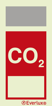 Carbon dioxide extinguisher agent ID supplementary sign with numbering box - S 17 80