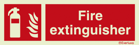 Fire extinguisher sign with supplementary text | IMPA 33.6140 - S 19 01