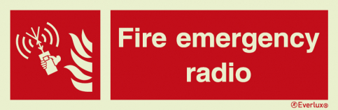 Fire emergency radio sign with supplementary text - S 19 44
