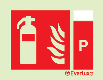 Fire extinguisher sign with integrated Powder fire extinguishing agent ID LLL sign - S 20 31