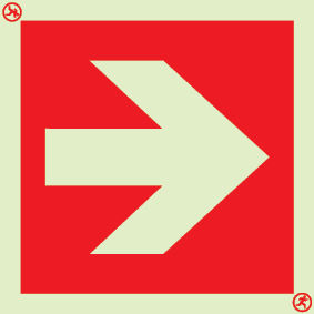 Location of fire fighting equipment directional arrow LLL sign - S 20 54