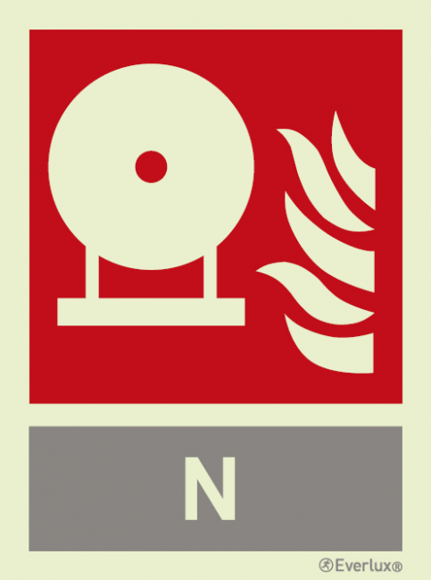 Fixed fire-extinguishing bottle sign with with integrated Nitrogen fire extinguishing agent ID sign - S 23 22
