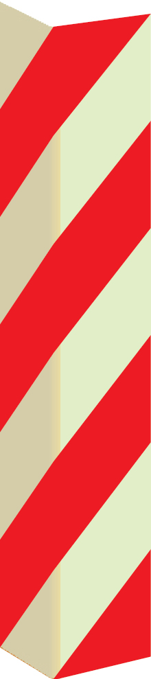 Corner marking strip with red stripes - S 27 06