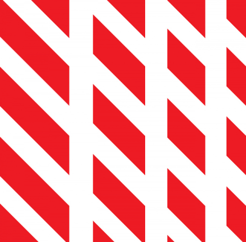 Red on white stripes reflective strip - S 27 33