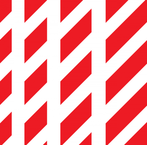 Red on white stripes reflective strip - S 27 34