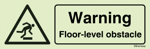 Warning - Floor-level obstacle sign with supplementary text - S 30 32