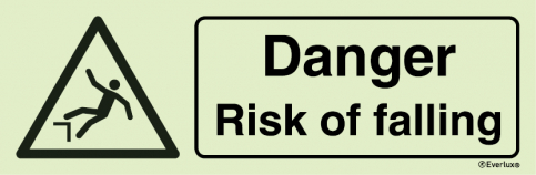 Danger - Risk of falling sign with supplementary text - S 30 33