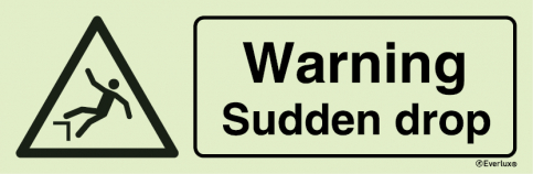 Warning - Sudden drop sign with supplementary text - S 30 35