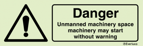 Danger unmanned machinery space sign | IMPA 33.7542 - S 30 52