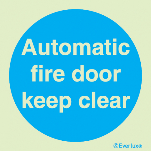 Automatic fire door keep clear sign | IMPA 33.5808 - S 34 02