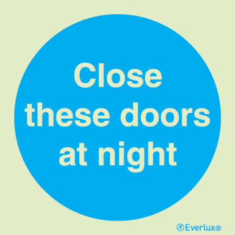 Close these doors at night sign | IMPA 33.5804 - S 34 07