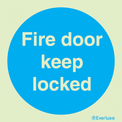 Fire door keep locked sign - S 34 12