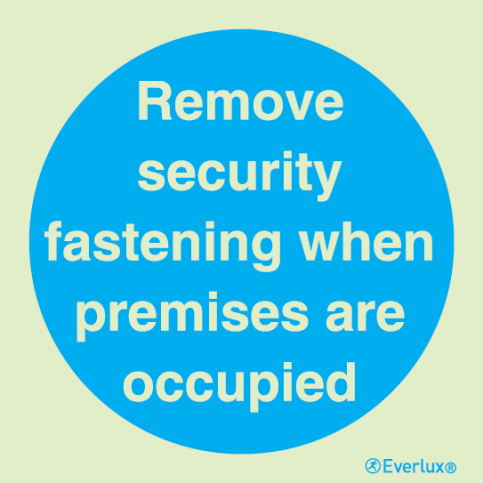 Remove security fastening sign - S 34 25