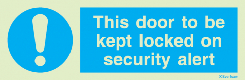 This door to be kept locked on security alert sign | IMPA 33.5824 - S 36 01