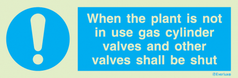 Gas cylinder valve instruction sign | IMPA 33.5873 - S 36 13