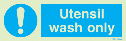 Utensil wash only sign | IMPA 33.5738 - S 36 43