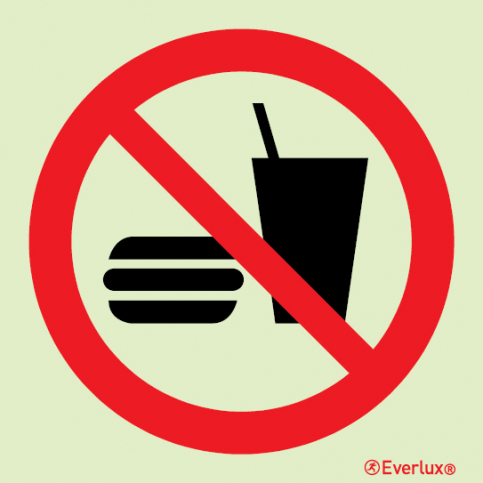 No eating or drinking - prohibition sign - S 39 11