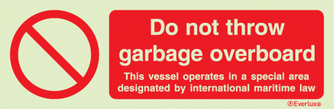 Do not throw garbage overboard sign | IMPA 33.8567 - S 39 68