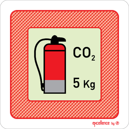 5Kg CO2 Fire extinguisher IMO sign - Excellence by Everlux for super yachts - S 43 80
