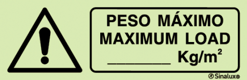 Maximum load kg/m2 safety sign - S 44 05