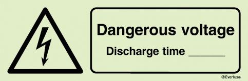 Dangerous voltage discharge time safety sign - S 44 13