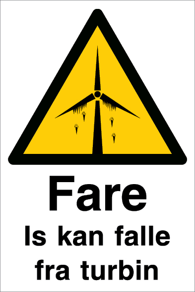 Falling ice from turbines safety sign - S 44 37