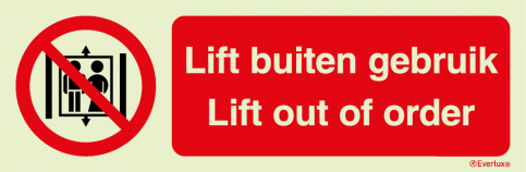 Lift out of order safety sign - S 44 47
