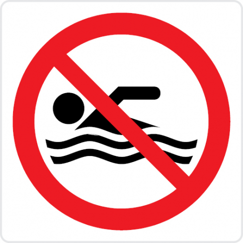No swimming - prohibition sign - S 45 02