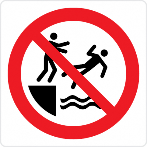 No pushing into water - prohibition sign - S 45 18