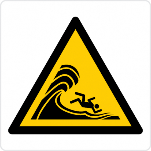 High surf or large breaking waves warning sign - S 45 69