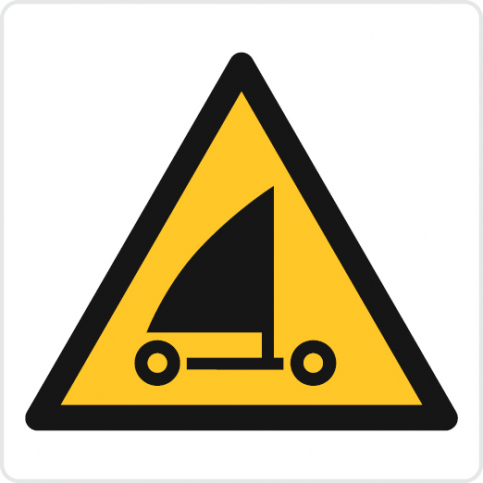 Sand yachting - warning sign - S 45 74
