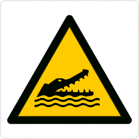 Crocodiles, alligators or caymans - warning sign - S 45 80