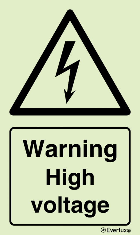High voltage warning sign with supplementary text - S 49 01