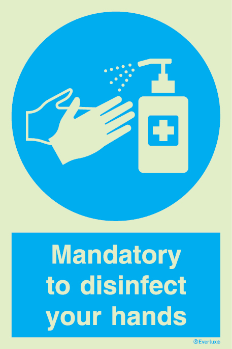 Disinfect your hands mandatory action sign - SC 089