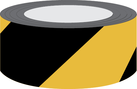 Self-adhesive black and yellow roll to mark limit/ standing areas, obstacles and other hazards - SC 251